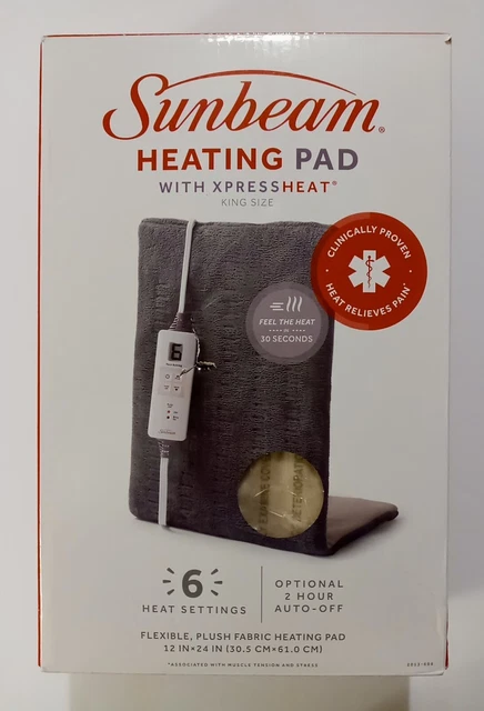 Almohadilla térmica de haz de sol para alivio rápido del dolor King XpressHeat 6 caja abierta de calor