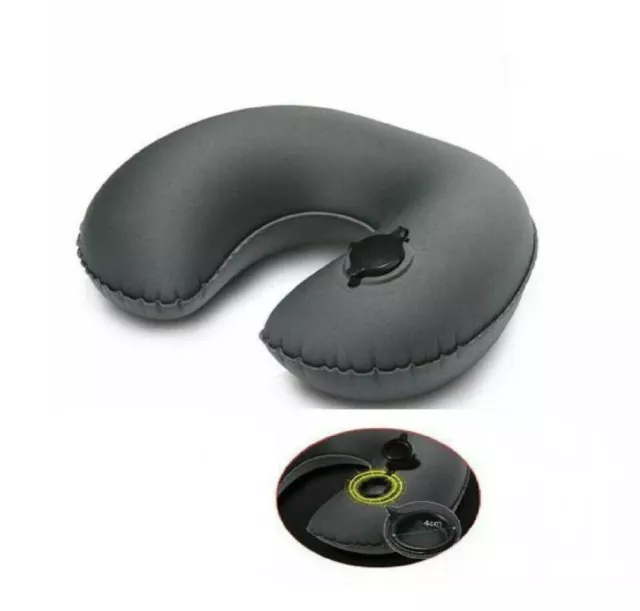 Travel Pillow Press Type Inflatable Neck Pillow U Shaped Car Flight Head Rest 3