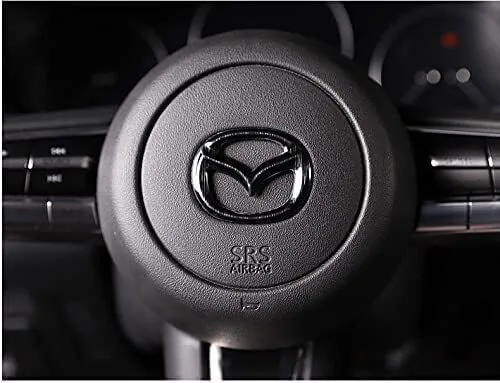 Glossy Black Car Steering Wheel Emblem Logo Badge for Mazda 3 6 CX-3 CX-5 CX-10