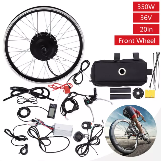 36V 350W 20 Zoll LCD Vorderrad Elektrofahrrad Umbausatz E-bike Conversion Kit