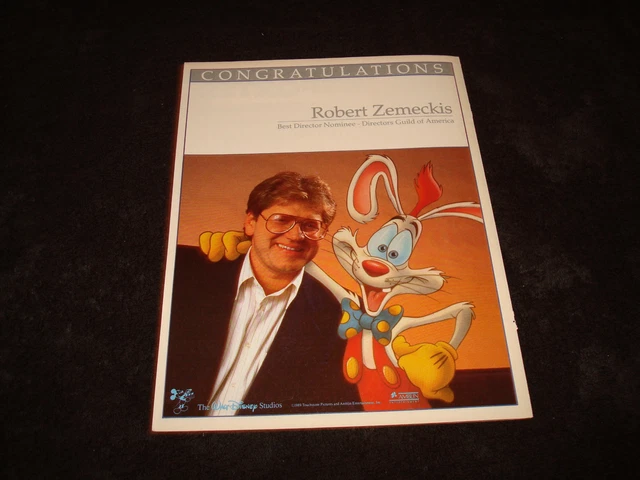 Roger Rabbit Ad WHO FRAMED ROGER RABBIT? 1988 Oscar ad with Robert Zemeckis for Best ...