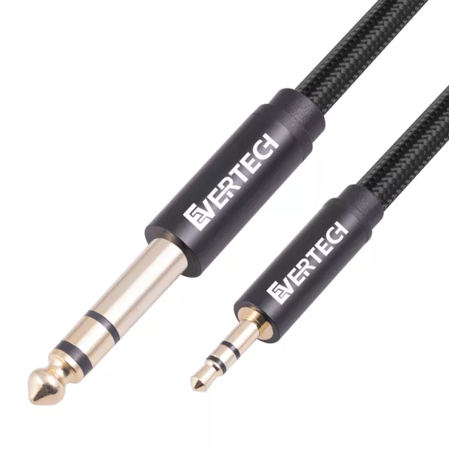 3.5mm to 6.35mm Stereo 6.5mm 1/4  inch Amplifier Guitar Fabric Cable Audio Lead