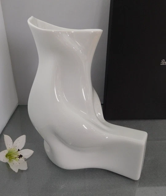 ROSENTHAL STUDIOLINE VASE 30 cm Blown 2nd Edition weiß glasiert Cédric