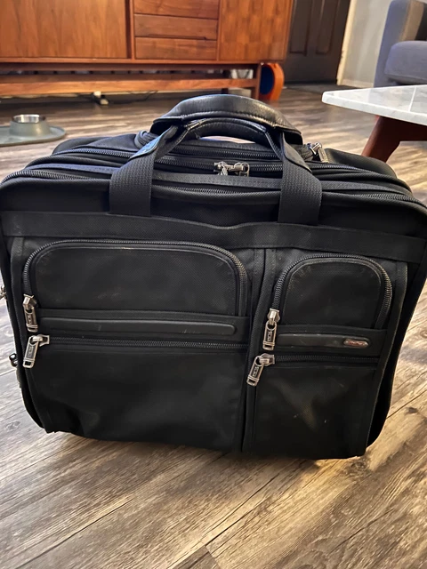 TUMI Alpha Expandable Rolling Briefcase Carry On + Sm Laptop Bag (w/ cord case)