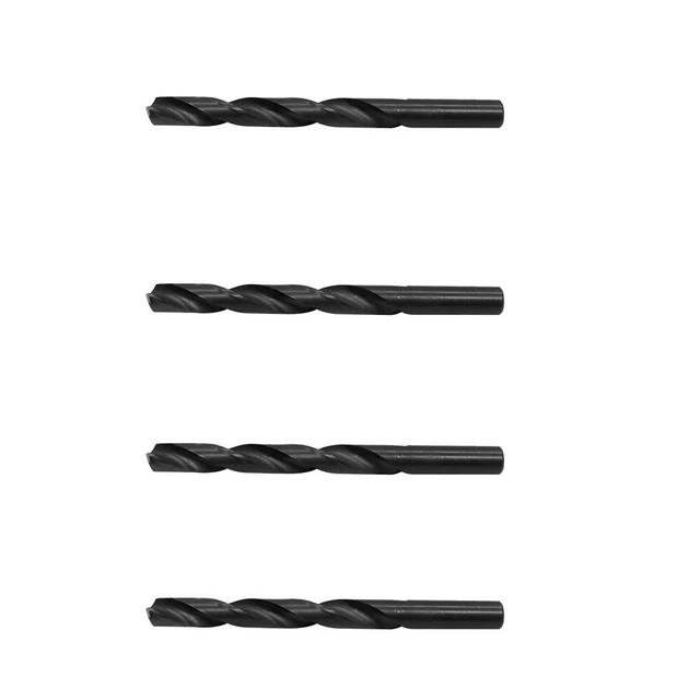 Straight Shank Drilling 4PC 17.5mm HSS Black Oxide Jobber Length Twist Drill Set