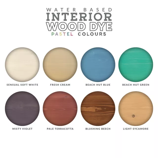 Interior Wood Stain / Dye - Pastel Colours - Water Based - Littlefair's