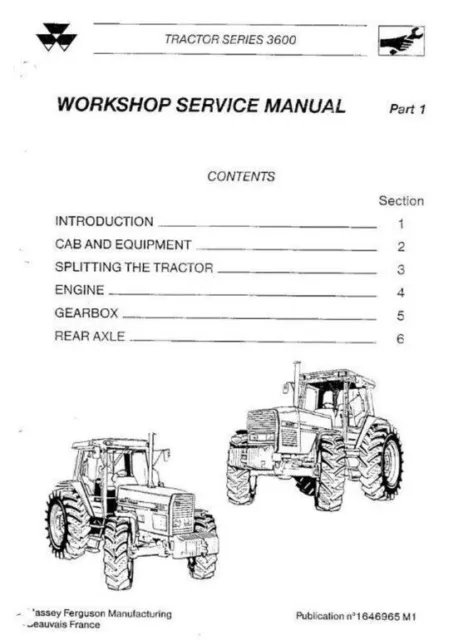 Massey Ferguson 3600 series All Models Dealers Workshop Manual