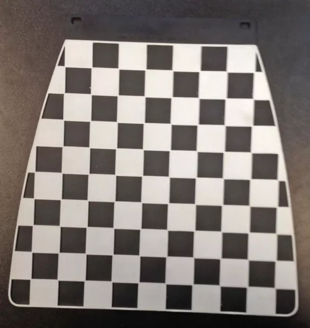 Mud flap chequered white on black for Vespa LML & Lambretta