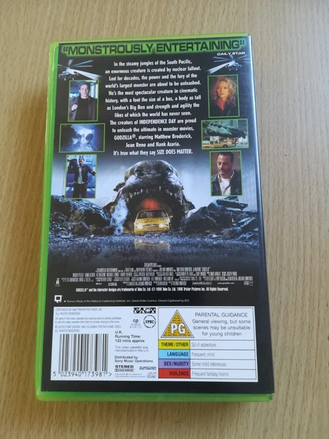 Matt Addison Reno GODZILLA MATTHEW BRODERICK, Jean Reno PAL VHS Tape 1998 £5.45 - PicClick UK