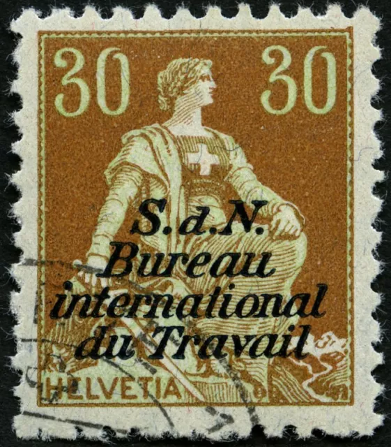BIT/ILO 5 o, 1923, 30 C. braunorange/hellgrün, rauhe Zähnung, Pracht, Mi. 90.-