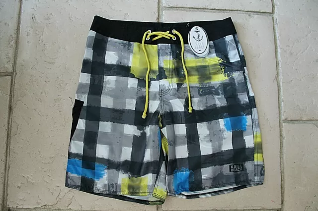 short de bain surf carreaux KANABEACH simeon taille M NEUF ÉTIQUETTE valeur 55€