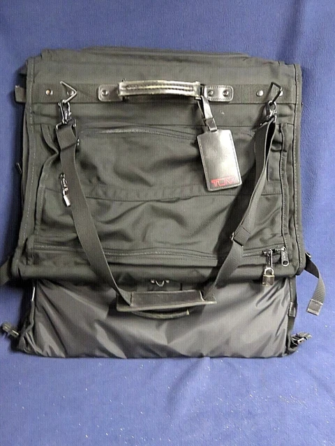 TUMI Bi-Fold Garment Bag Travel Luggage Black Strap Carry On Synthetic EXCELLENT