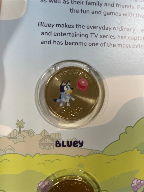 2024 BLUEY COIN Set Tube With Coloured Bluey, Folder (10 Coins) Rare ...