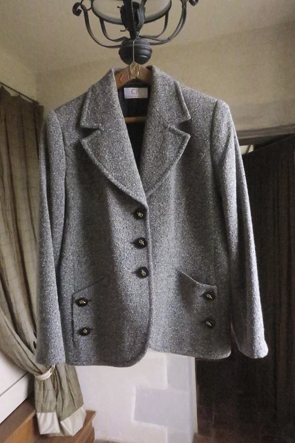 Manteau Vintage Années 70 Caroline Rohmer En Laine Rouge - Taille 40 - Made In France