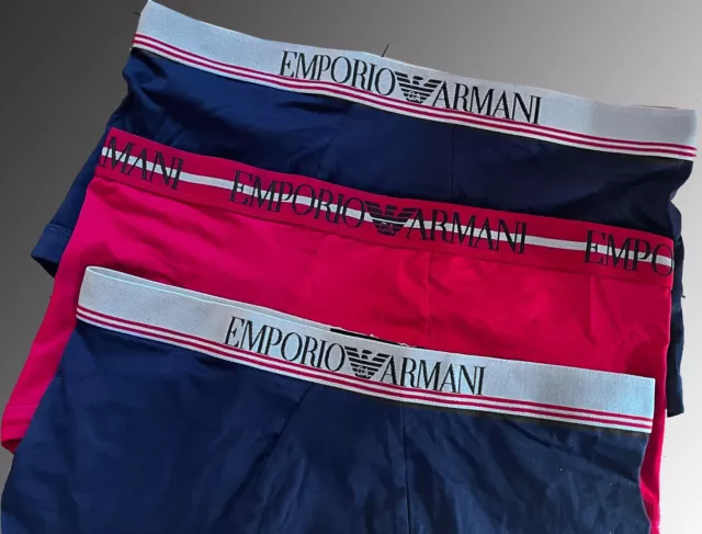 Emporio Armani Boxer 3-Piece Pack Elastic Stretch Cotton Tripack Men Size Large