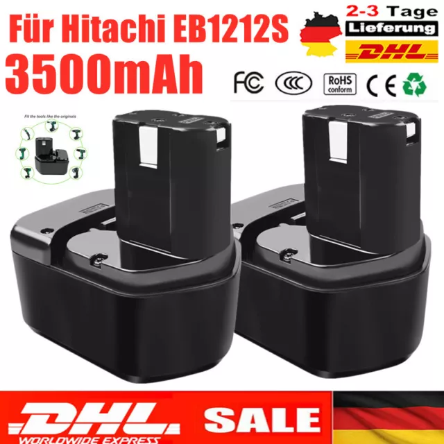 2x 12V 3500mAh NI-MH Akku für Hitachi EB1212S EB1214L EB1214S EB1230HL WR 12DAF2