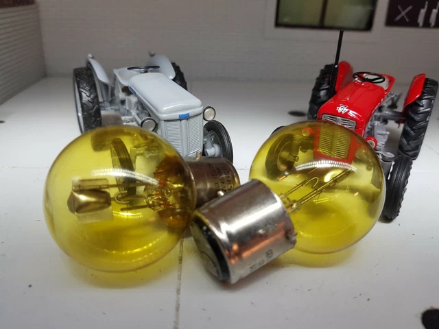 2x Jaune Phare Ampoules Français Petrol Massey Ferguson MF35 30 FF30