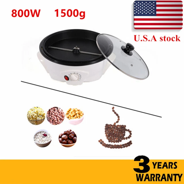 Electric Coffee Roaster Machine Non-stick Coffee Bean Roasting Baking Home 1500g