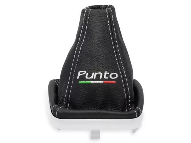 Fiat Punto Grande Punto Evo Soufflet Levier De Vitesse Broderie Fil Blanc