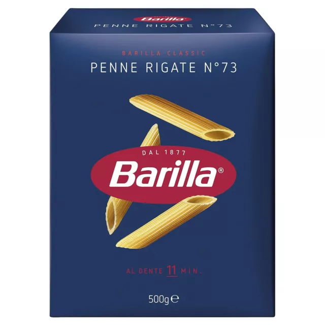 Penne Rigate nr 73 Barilla 8 Packungen a 500g Pasta Nudeln al dente Rohrnudeln