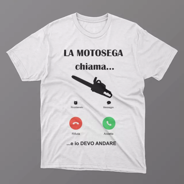 T-Shirt maniche corte uomo Motosega, Maglia la mia motosega chiama per uomo