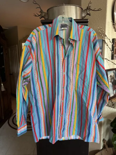 Versace Jeans Couture Multicolor Striped Button Down  Large