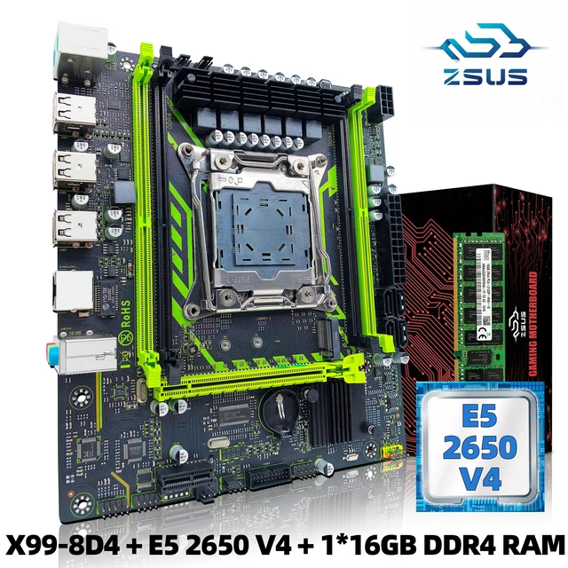 MOTHERBOARD SET KIT LGA2011-3 Xeon CPU DDR4 16GB (1*16GB) RAM Memory M ...