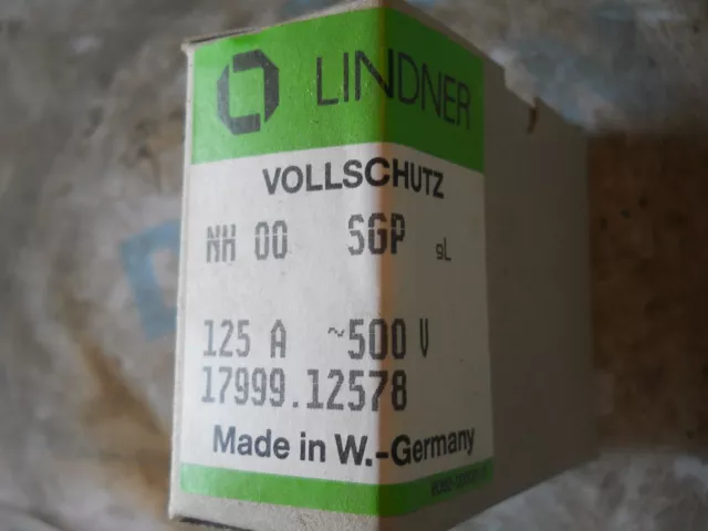 LINDNER VOLLSCHUTZ  NH 00 SGP gL 125A / 500V 17999.12578  -NEU / OVP-