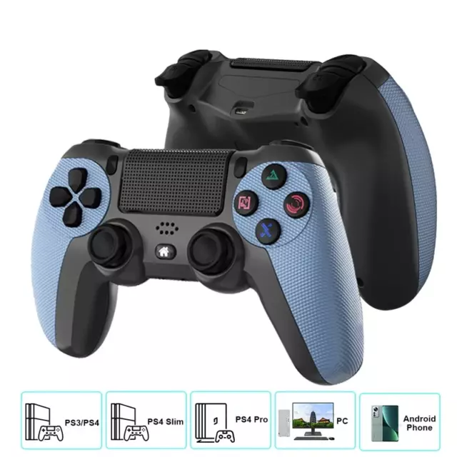 Manette de Jeu Playstation Sans fil Bluetooth pour PS4/PS3/PC/TV Joystick LED