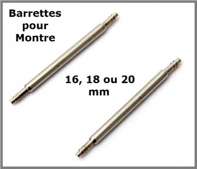 2 Barrettes ressort pompe piston tige pour bracelet de montre 16/18/20 mm