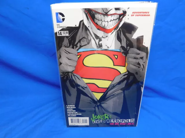 Adventures of Superman #14 2nd print (2014, DC) VF/NM Joker Cover By Jock