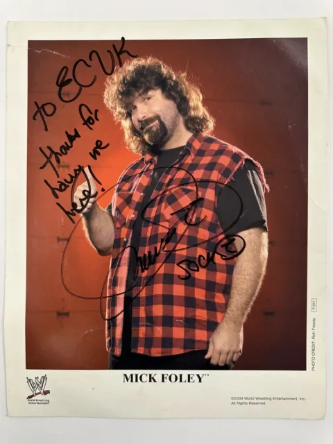 Signed Mick Foley Wwe Original P-871 Promo Photo 8X10 Wwf Ecw Mankind Autograph
