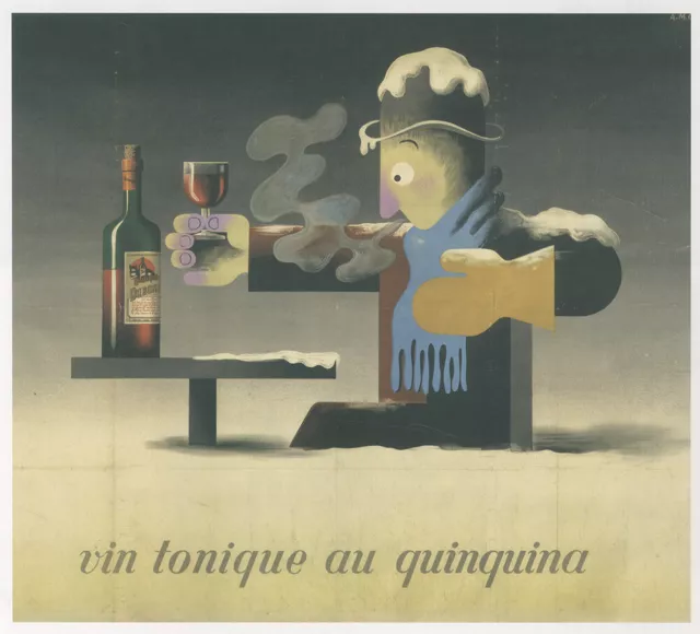 Dubonnet. Adolphe Mouron Cassandre Wein Glas 1935 Kunstdruck Werbung 799
