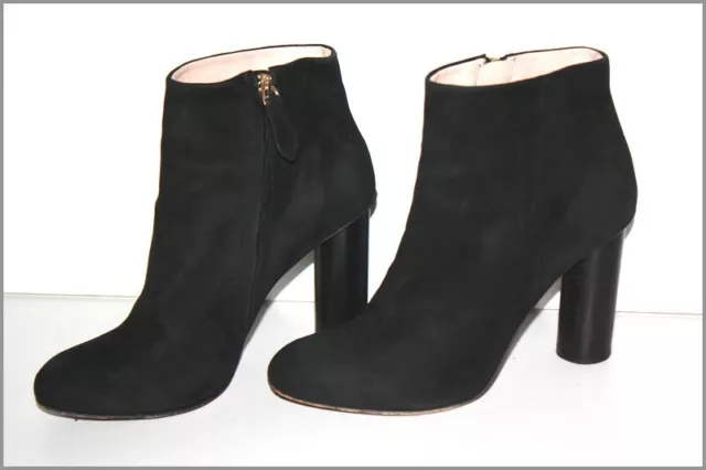 MINELLI  Bottines Boots Velours Noir Doublées Cuir Talons Hauts T 39 TBE