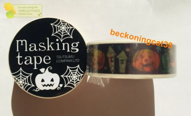 TSUTSUMU Halloween Night Washi Masking Tape 10 m 10.93 yd Pumpkin Ghost JAPAN