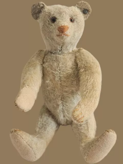 Antiker GRAUER STEIFF Original Teddy / Teddybär mit Vorkriegs - Knopf, 26 cm