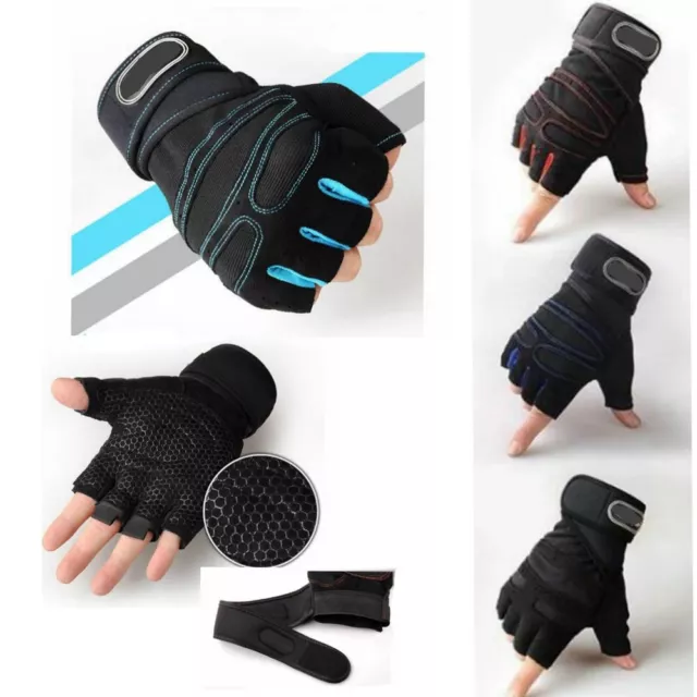 Weight lifting Gym Gloves Training Fitness Wrist Wrap Workout Exercise Sports A+