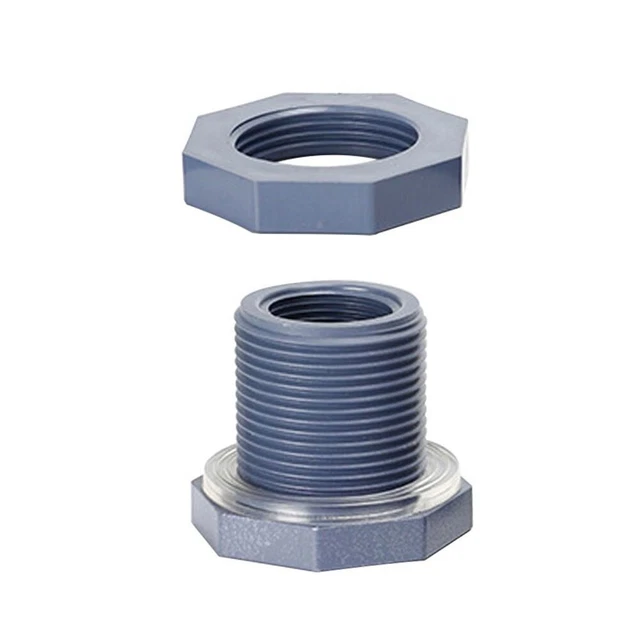 Bulkhead Fitting Adapter 1 Pcs 6 Minutes/1"/1.2"/1.5"/2" PVC Plastic