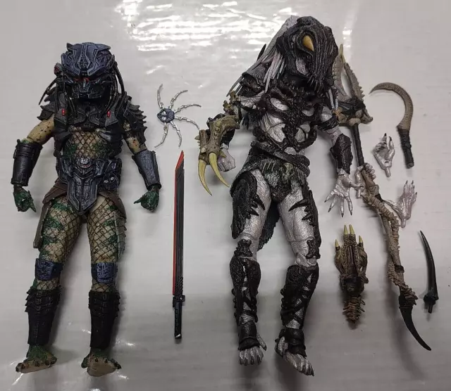 2 PREDATOR FIGURE LOT ALPHA BATTLE ARMOR Ser 2 COMPLETE Neca lost tribe 7" alien