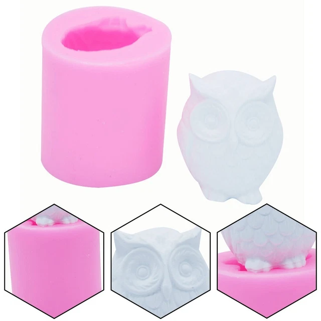 Oferta Molde de velas en forma de búho 3D hágalo usted mismo decoración delicado yeso hecho a mano