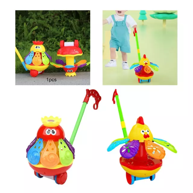 Push and Pull Walking Toys Animal Hand Push Toys Cartoon Educational Rotatable