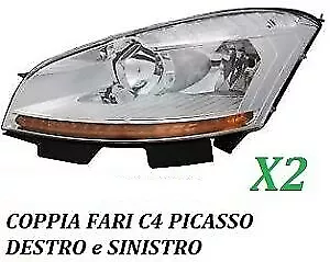 Coppia Fari Fanale Proiettore Anteriore Sx Dx Citroen C4 Picasso Dal 2007 Al 10