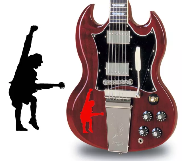 AC/Dc Angus Young 2 3/16x3 7/8in, Sticker Of Vinyl Version x10