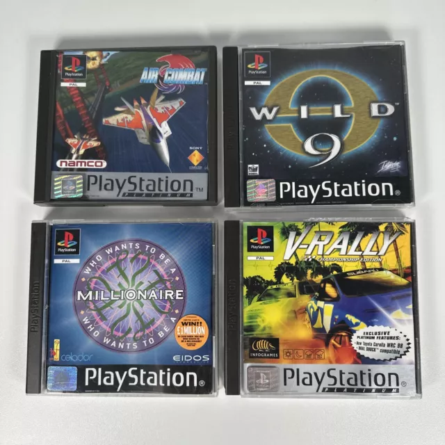 PS1 PLAYSTATION 1 Games Bundle x4 Air Combat Wild 9 V Rally