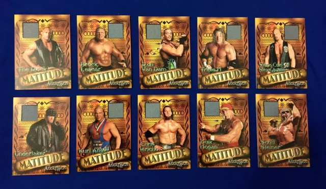 WWE Matitude Event-Used Trading Cards - The Rock, Hull Hogan, Brock, Undertaker