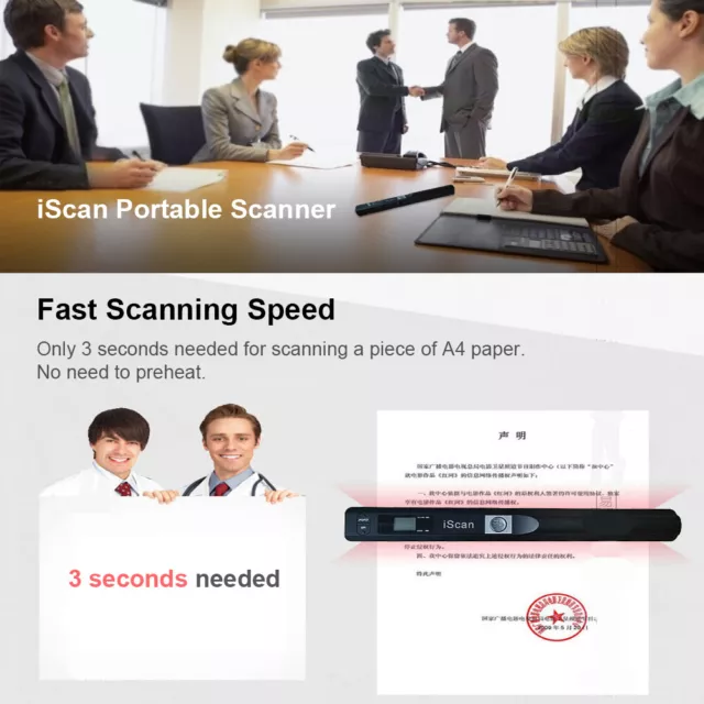 Portable iScan Mini Scanner Handheld Document Photo A4 Color Scanning 900 DPI