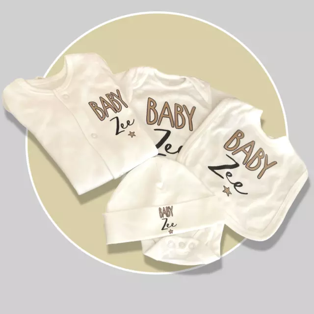 PERSONALISED Unisex baby clothing babygrow sleepsuit new baby BABY SHOWER GIFT