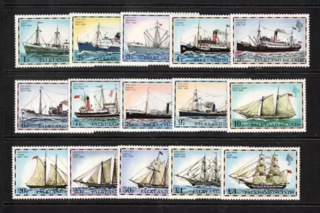 1978 Falkland Islands Ships Stamps Set of 15 SG 331a/345b MUH