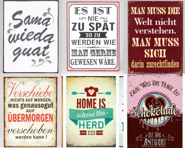 Blechschild mit Spruch Wandbild Metall Sticky Jam Retro Vintage 35 x 26 cm