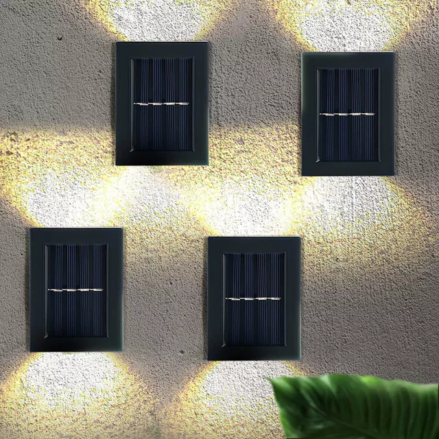 4X Solar LED Light Wall Door Fence Step Lamp Outdoor Garden Up Down Lighting AU